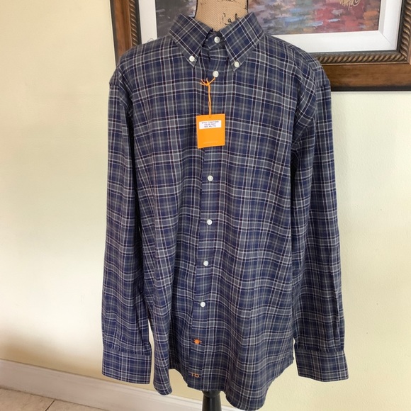Thomas Dean Plaid Button Down Men’s Shirt